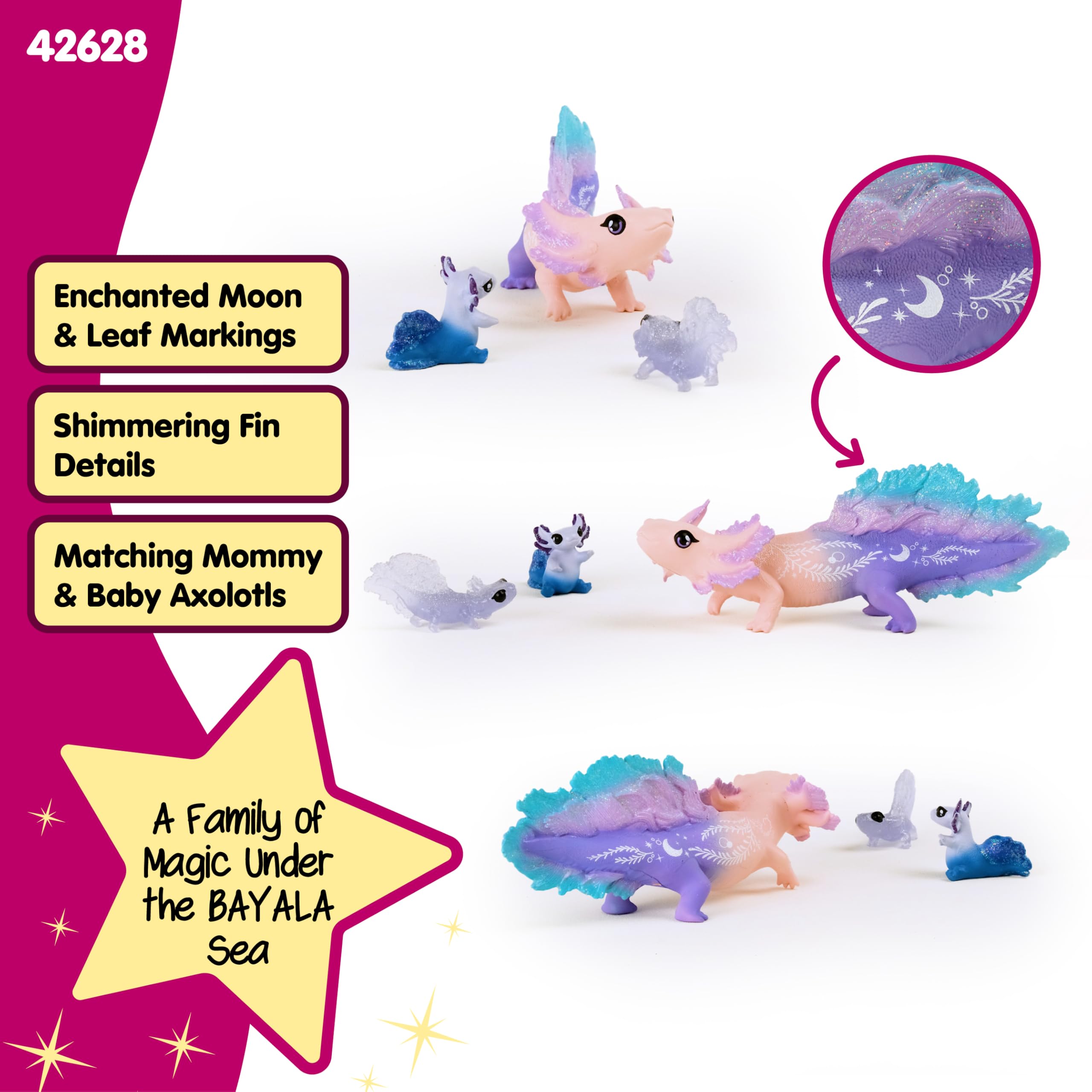 Schleich Bayala fantasy axolotl figurines invite storytelling and role-play adventures.