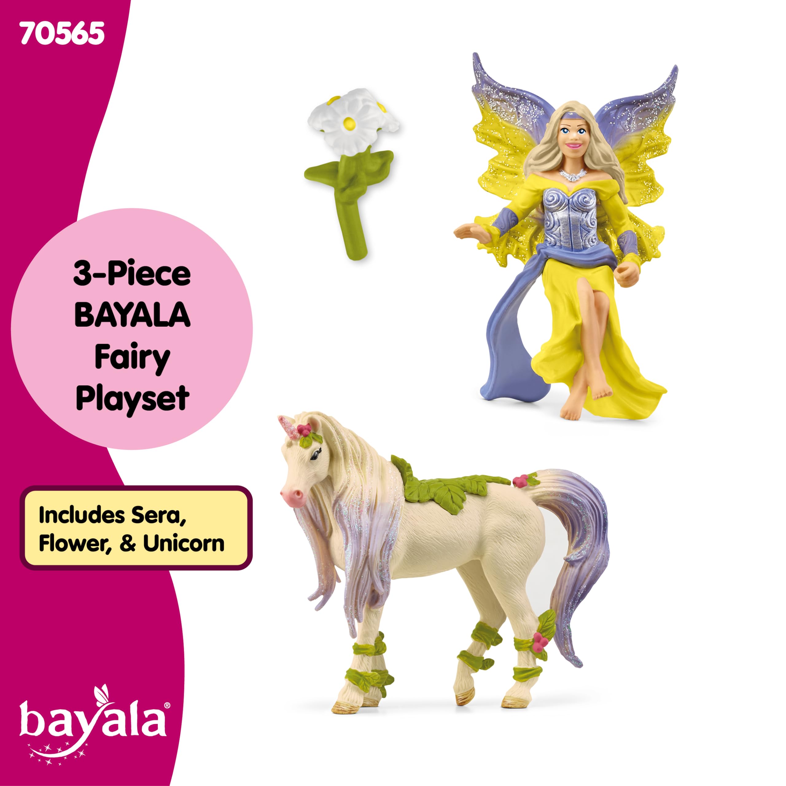 Schleich Bayala imaginative play setup with fairy and unicorn