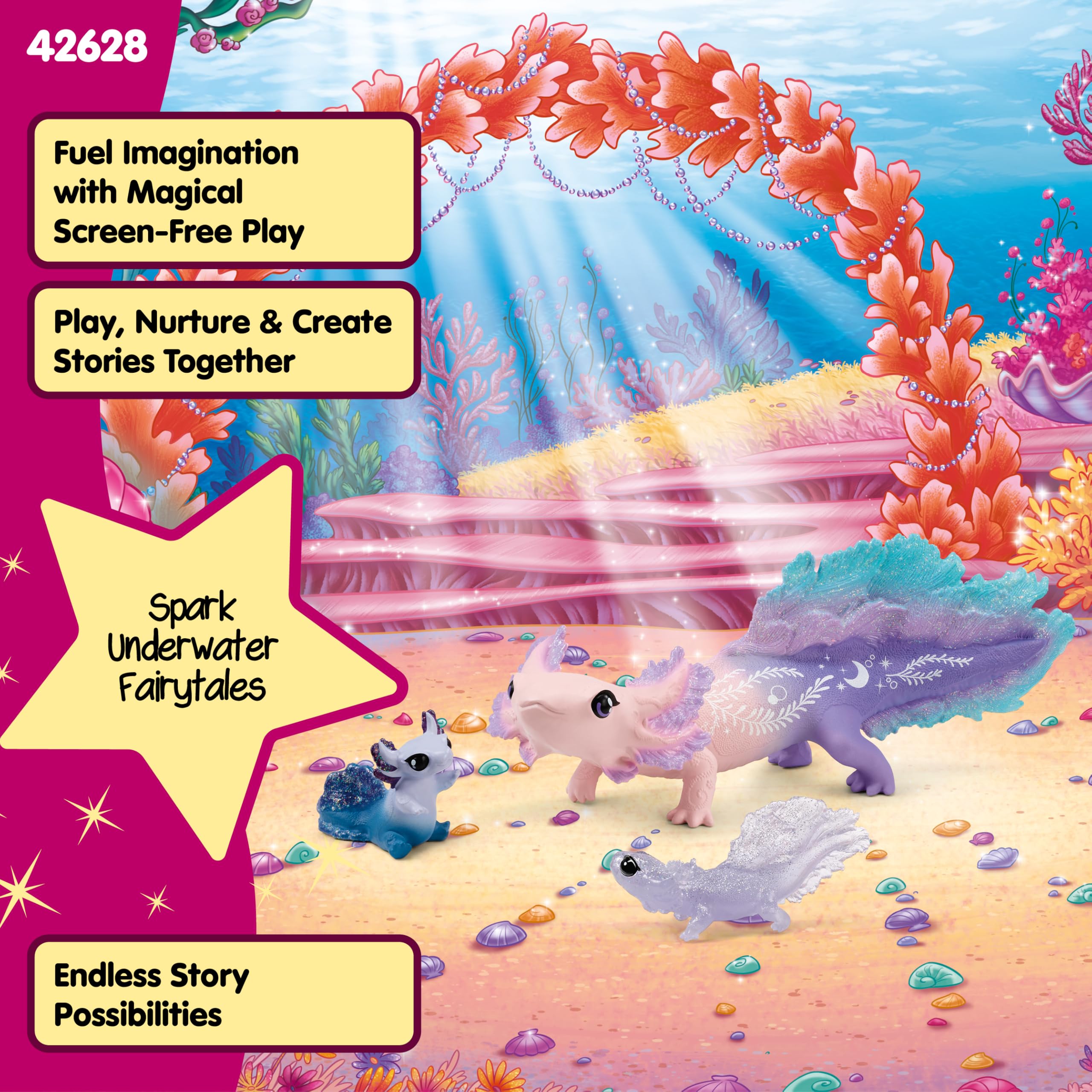 Schleich Bayala undersea fairies and axolotls spark imaginative sea-life adventures.