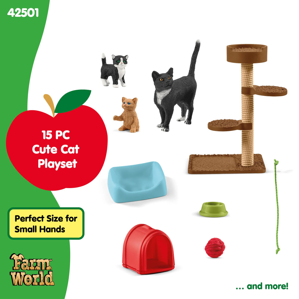 Schleich cat nap basket lets kittens rest after play.