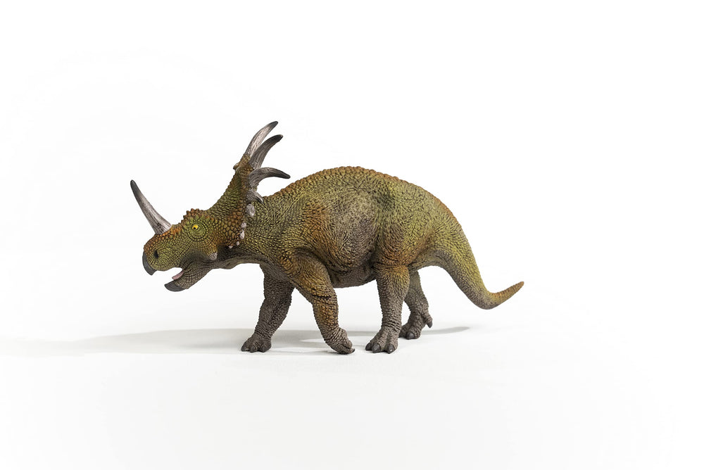 Schleich Styracosaurus crest and spikes for authentic dinosaur appearance.