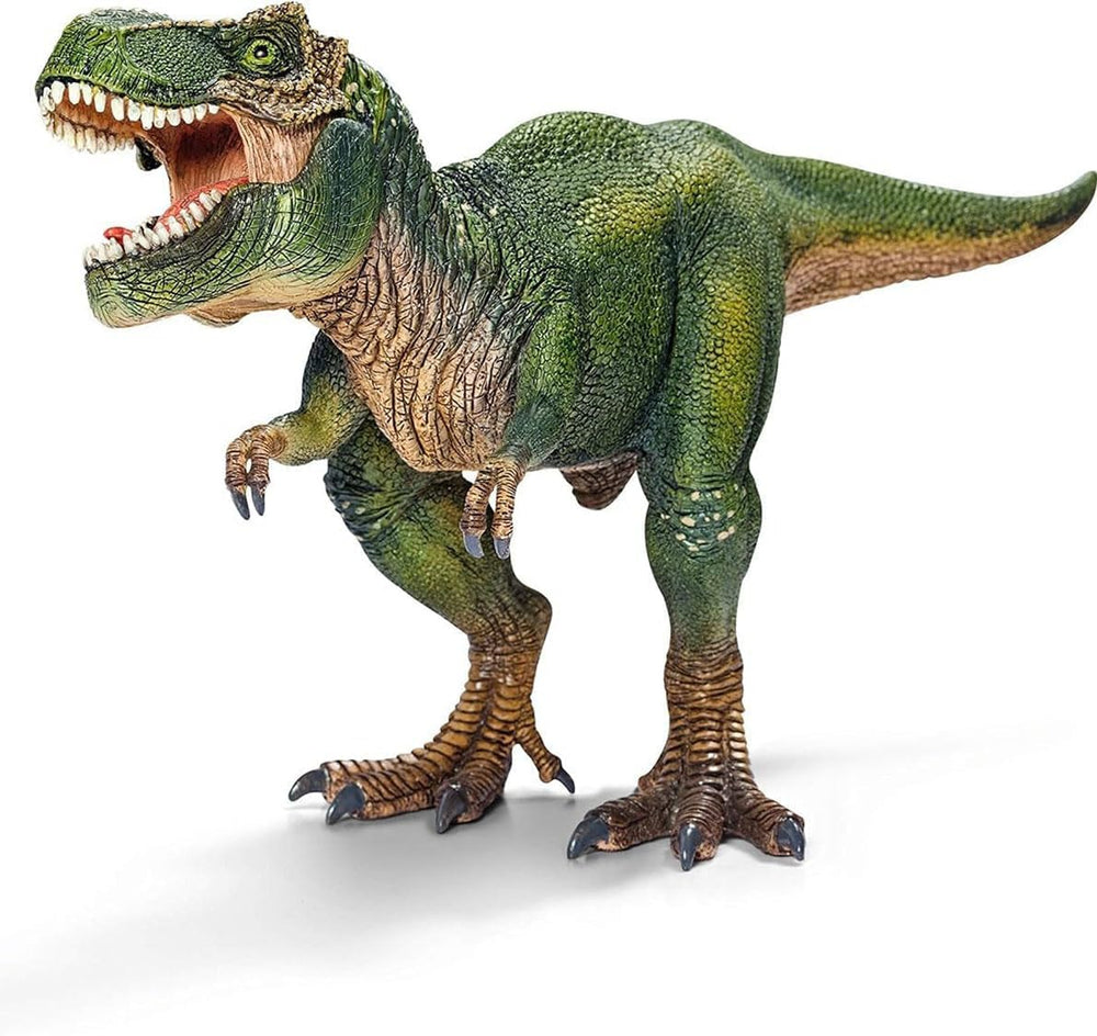 Schleich Dinosaurs T. Rex movable jaw for dynamic chomping play sessions.