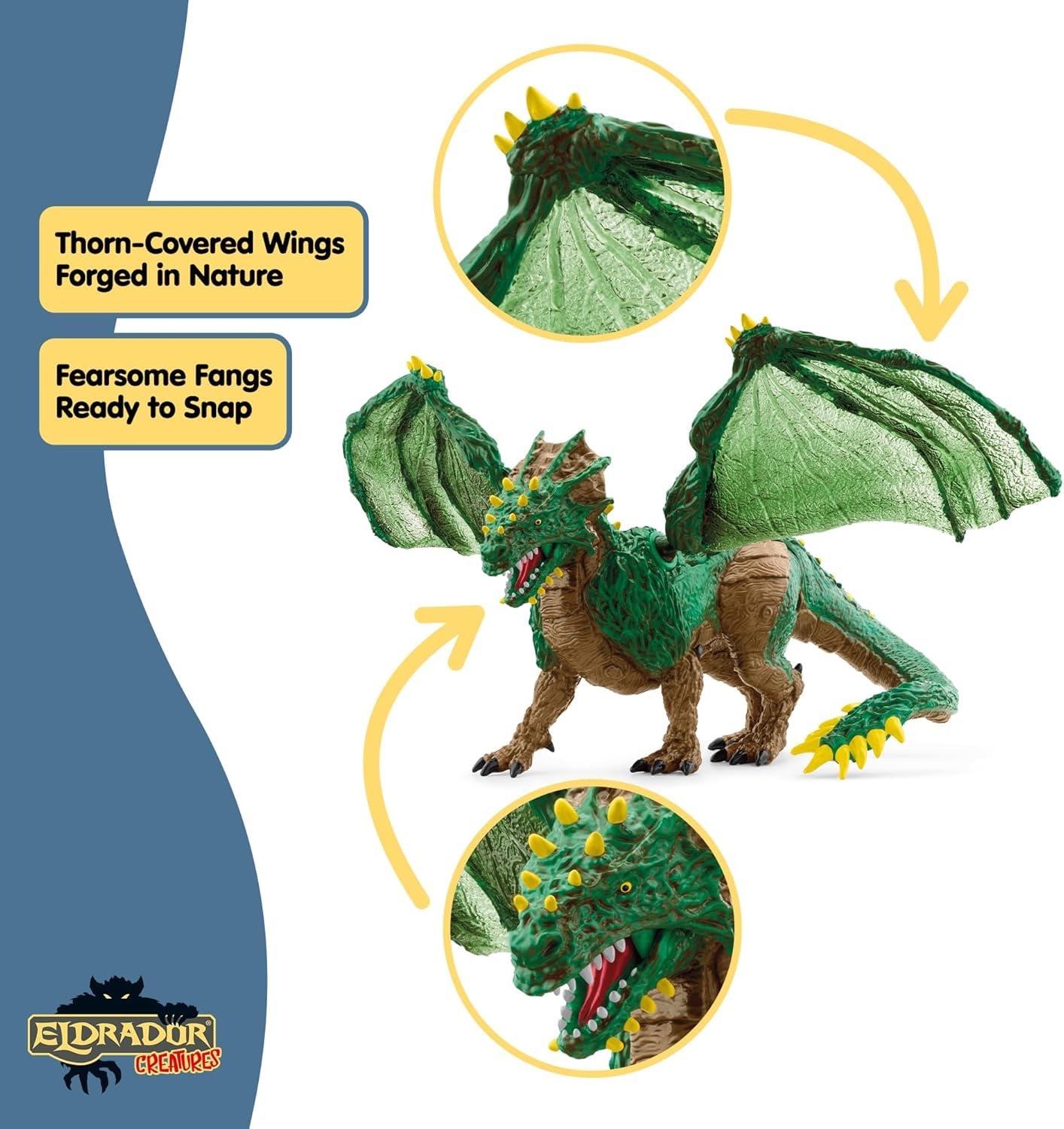 Schleich Jungle Dragon claws and thorn details ready for jungle battles.