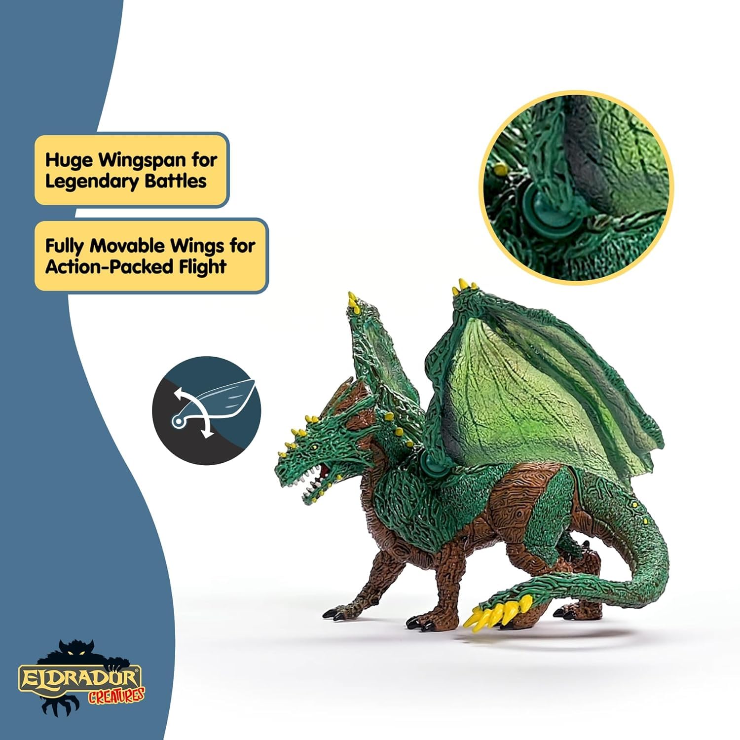 Schleich Jungle Dragon's jaws and claws support action-packed jungle battles.