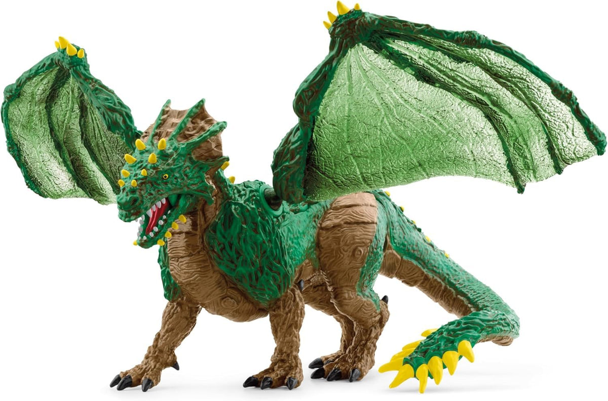 Schleich Jungle Dragon with poseable wings for dynamic flight poses during play.