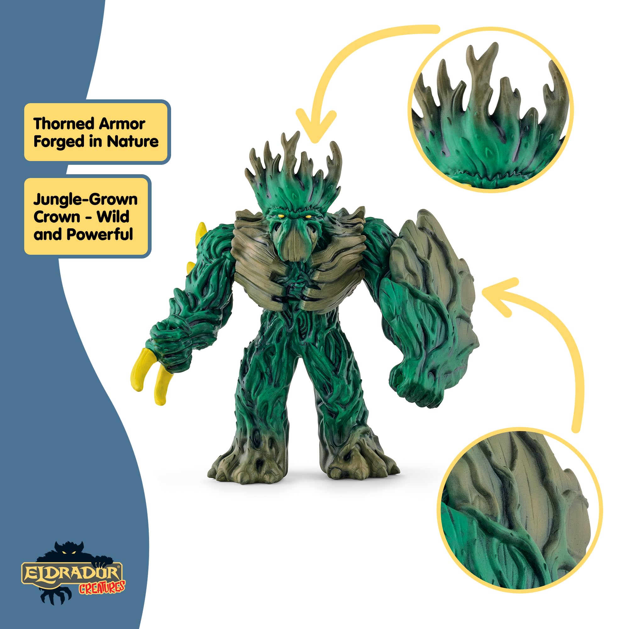 Schleich Eldrador Jungle Emperor textured bark body adds tactile realism.