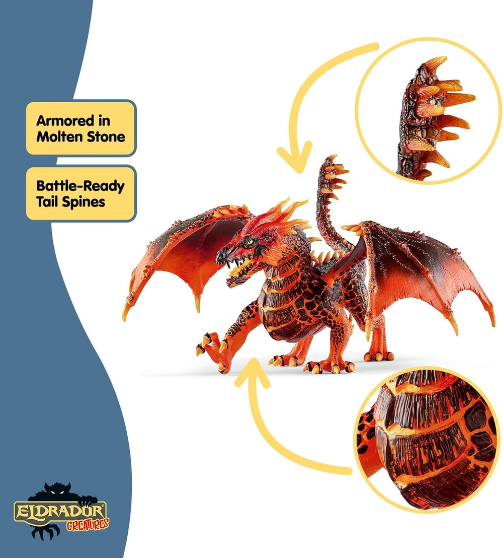 Schleich Eldrador Lava Dragon on display for shelf-ready collection