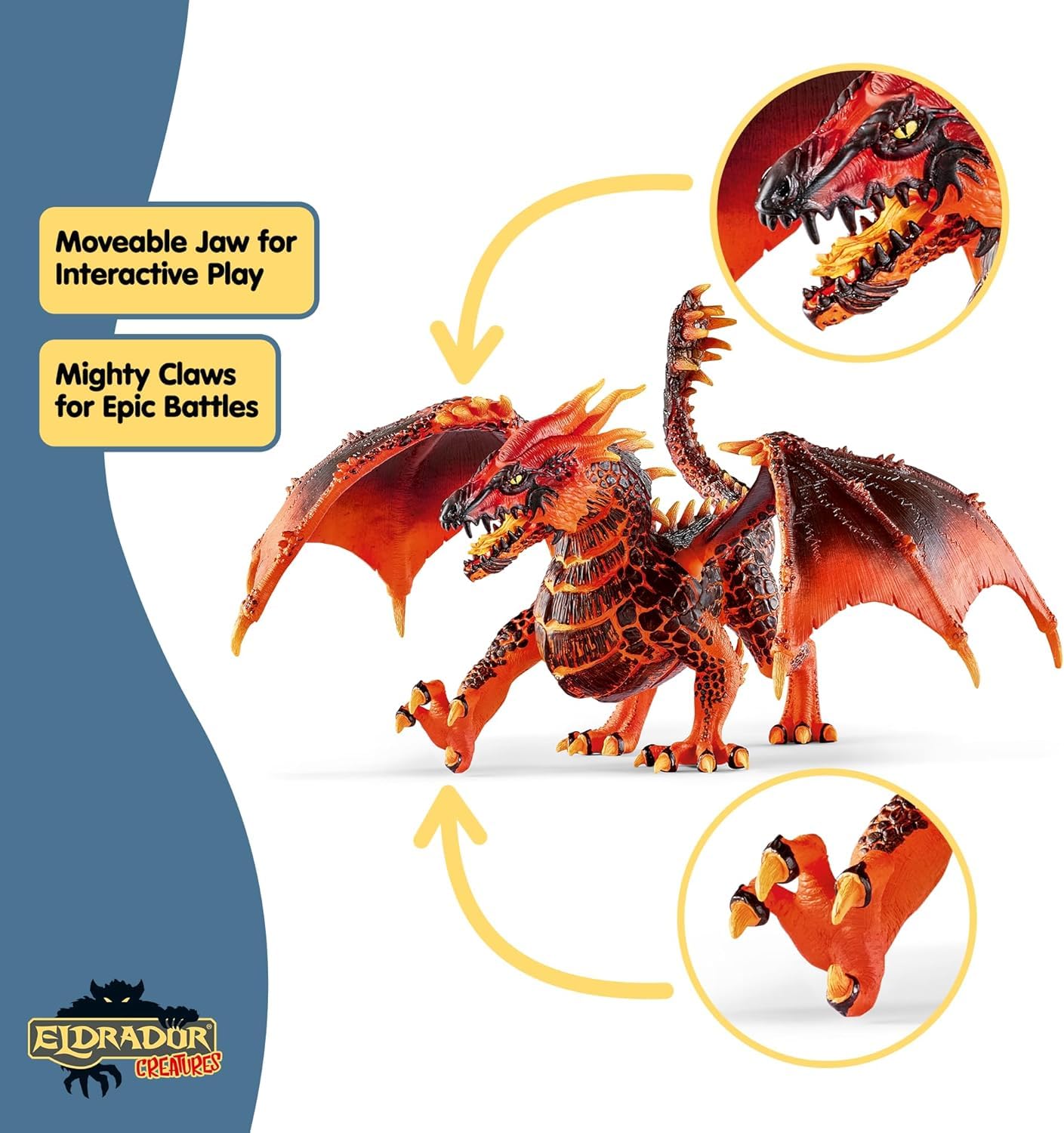 Schleich Eldrador Lava Dragon poseable wings enable versatile flight poses