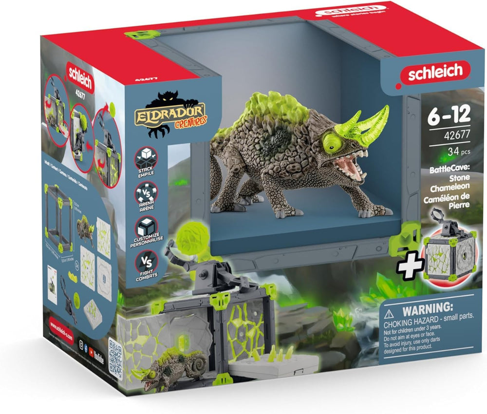 Schleich Eldrador Lava Saber Tooth Tiger figure enhances jungle battles.