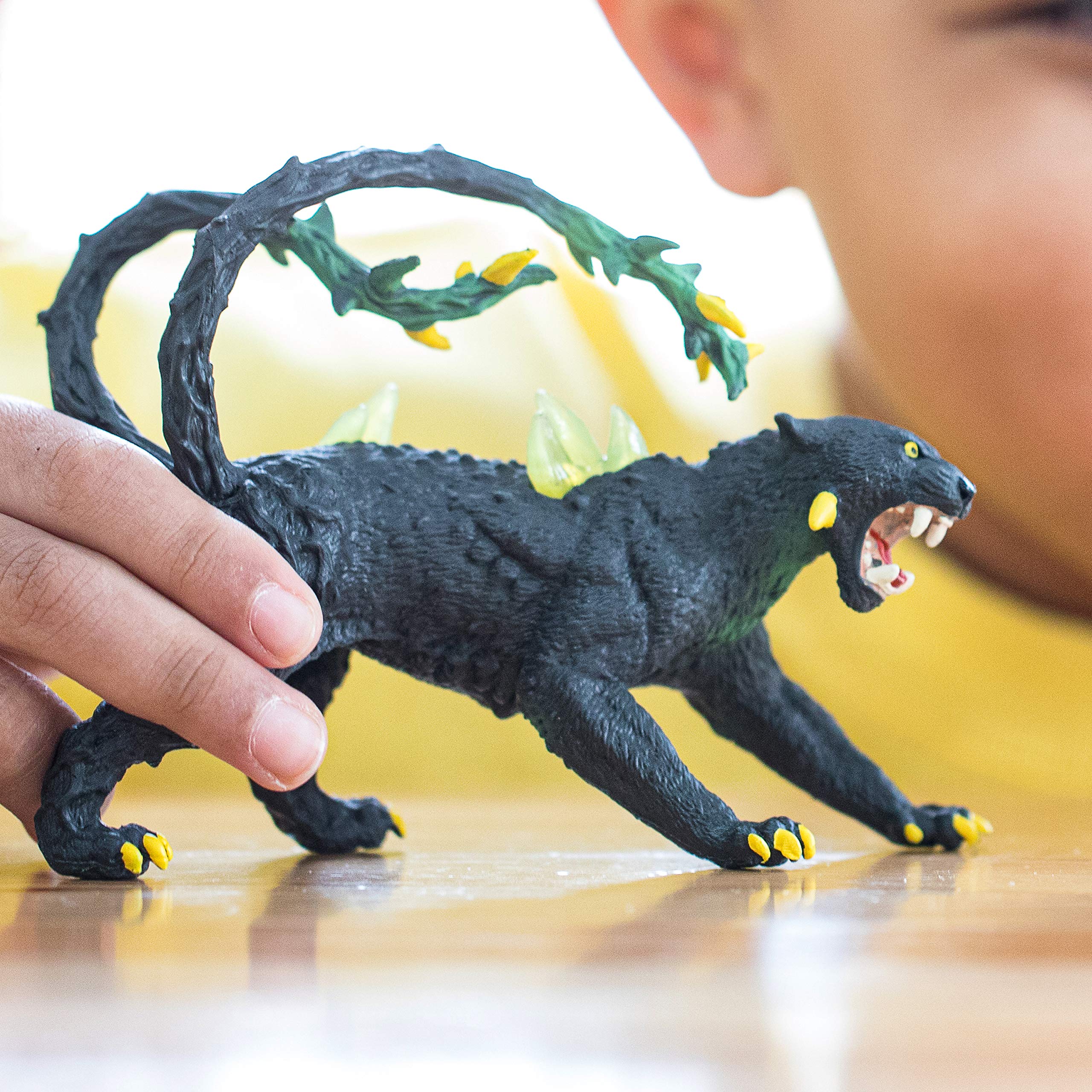 Schleich Eldrador Shadow Panther figurine closeup showcases craftsmanship for collection display