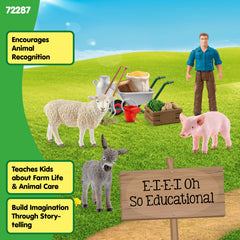 Schleich Farm World barnyard playset creates immersive farm scenes