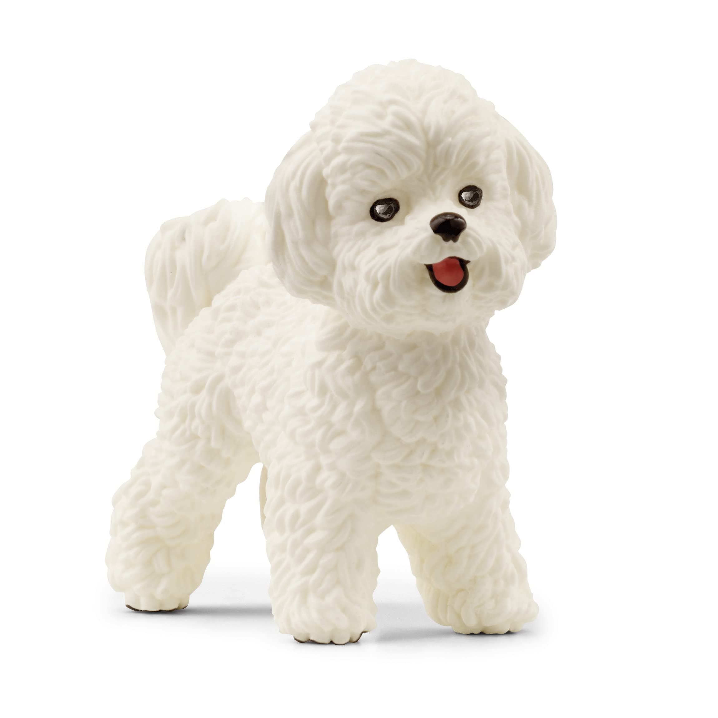 Schleich Farm World Bichon Frise figurine front view for vivid farm role-play.