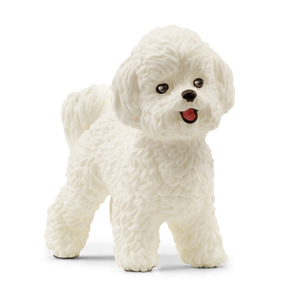 Schleich Farm World Bichon Frise figurine front view for vivid farm role-play.