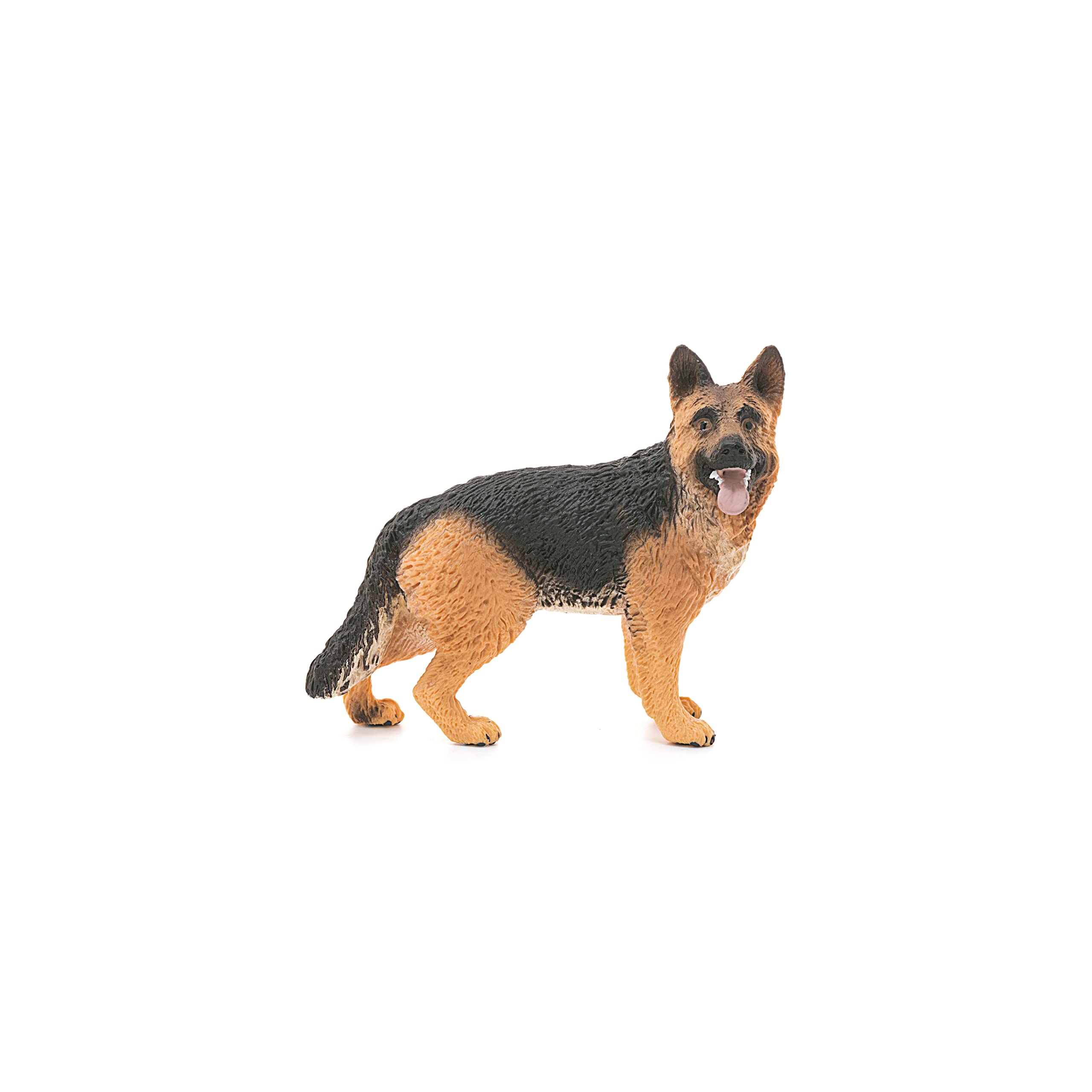 Schleich Farm World German Shepherd dog in barn scene encourages storytelling and grooming play.