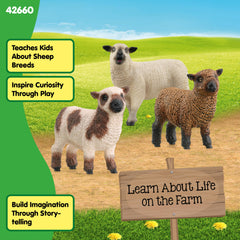 Schleich Farm World life-like sheep textures invite tactile pretend play.