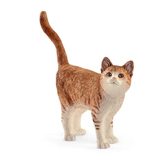 Schleich Farm World orange tabby cat toy close-up for imaginative play