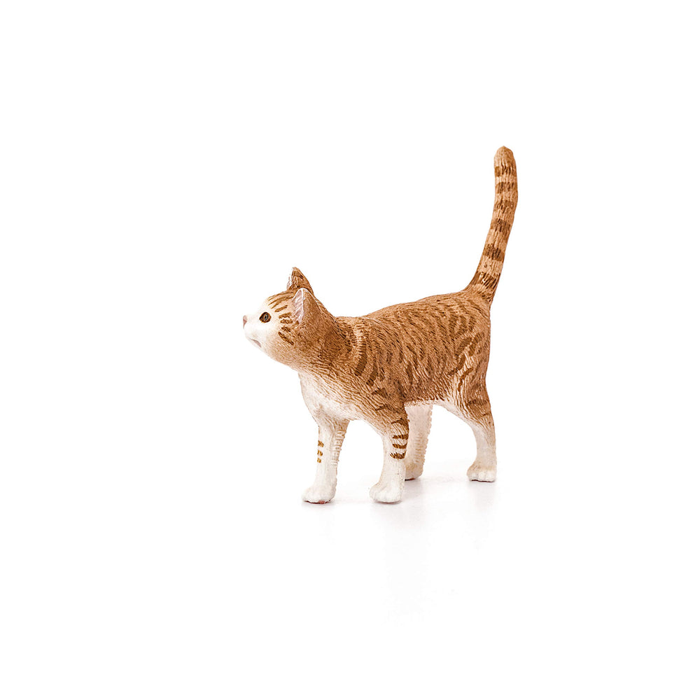 Schleich Farm World orange tabby cat on display promotes collection