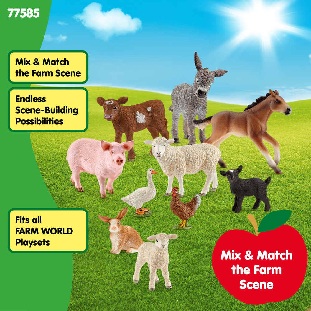 Schleich Farm World pink pig figure ideal for role-play and farm stories.