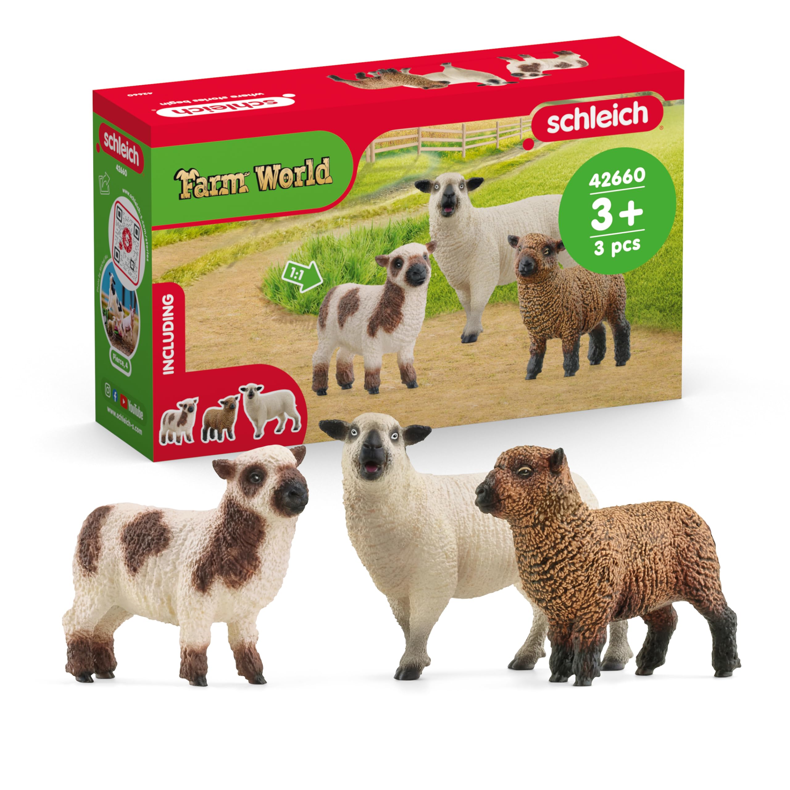 Schleich Farm World sheep friends figurines for imaginative play and storytelling.