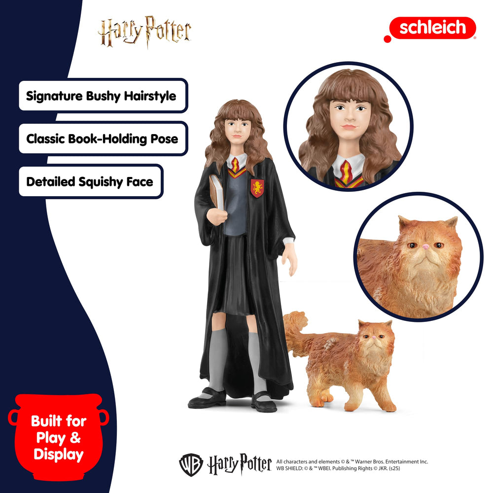 Schleich Hermione book-holding pose, engaging study-themed figure for play.