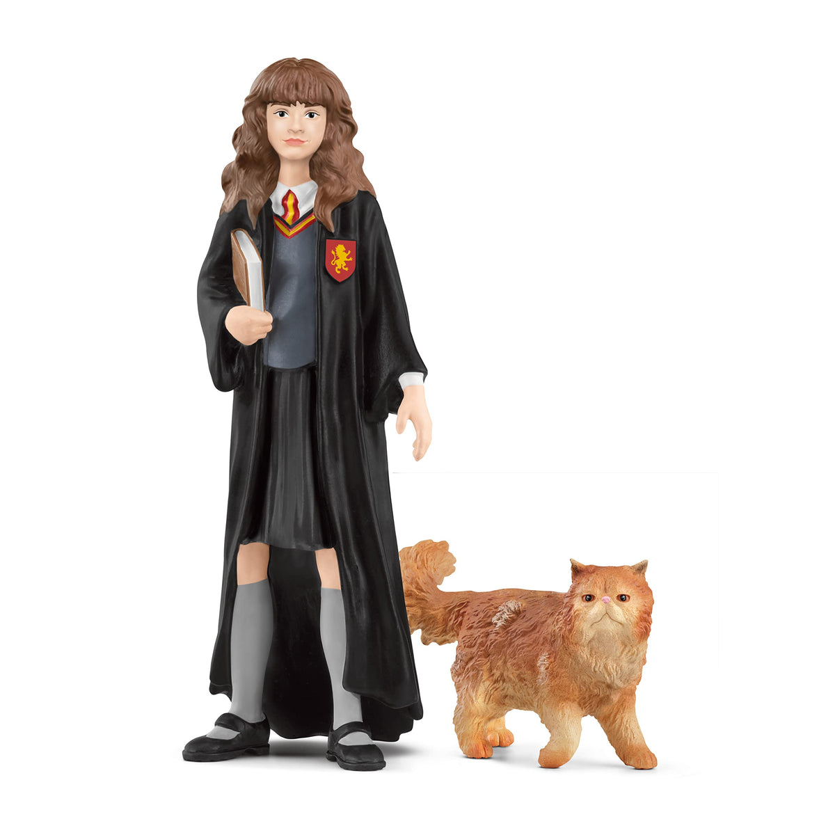 Schleich Hermione Granger figurine with book, ideal for imaginative play.