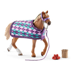Schleich Horse Club English Thoroughbred with Blanket figure for imaginative play.