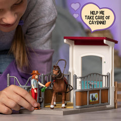 Schleich Hannah Cayenne stable doors open for gentle pretend care