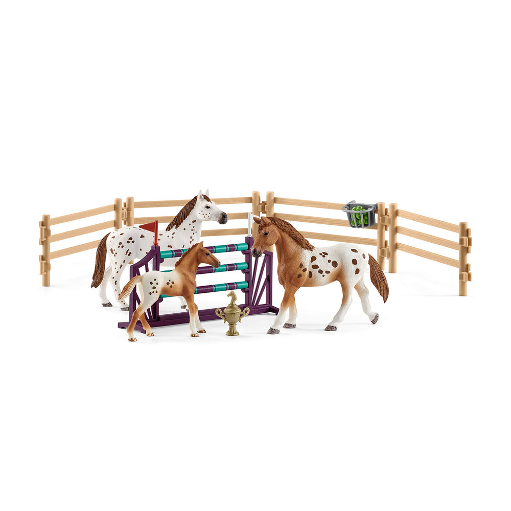 Schleich Horse Club Lisa's Tournament Training Appaloosa figure for imaginative play and storytelling.