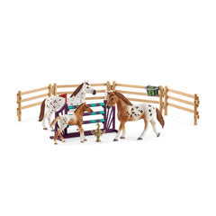 Schleich Horse Club Lisa's Tournament Training Appaloosa figure for imaginative play and storytelling.