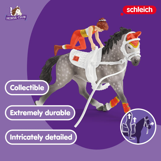 Close-up of the horse figure in Schleich Mia's Vaulting Set.
