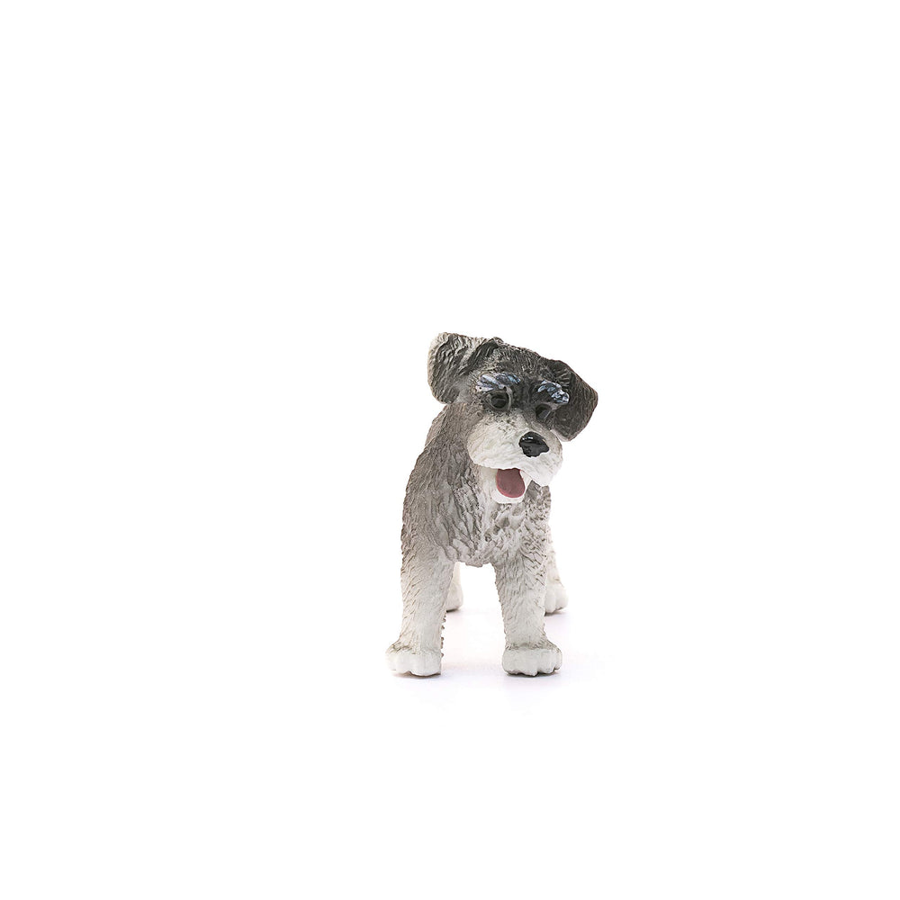Close-up of Schleich Schnauzer toy highlighting detailed craftsmanship for storytelling