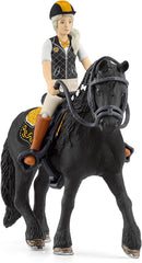 Schleich Tori brushing Princess mane highlights grooming play.