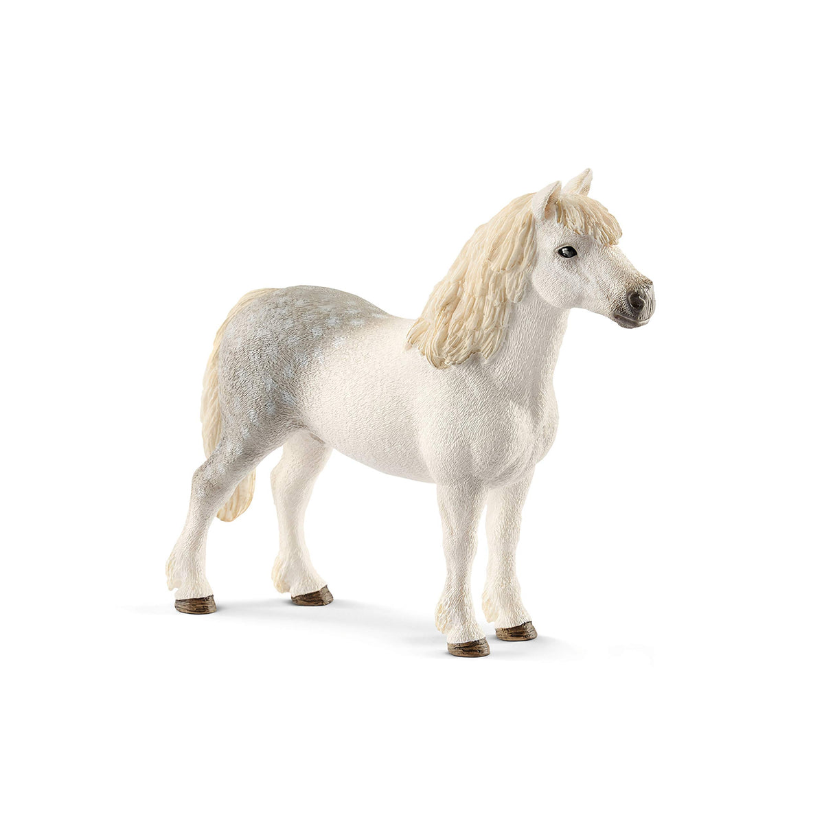 Schleich Welsh Pony Stallion toy figurine with detailed sculpting for imaginative farm play.