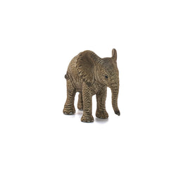 Schleich Wild Life African Elephant Calf close-up reveals realistic textures for learning wildlife.
