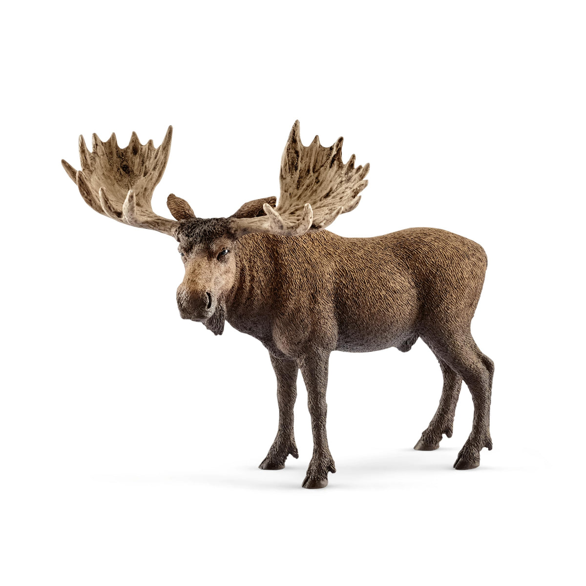 Schleich Moose Bull frontal view for realistic wildlife play and display.