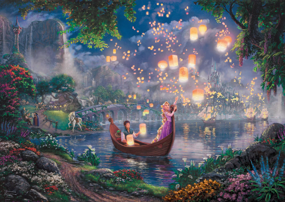 Schmidt Spiele Disney Rapunzel puzzle completed ready to display on a shelf