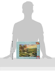Schmidt Thomas Kinkade The Vineyards completed puzzle display, ideal centerpiece for cozy home evenings.