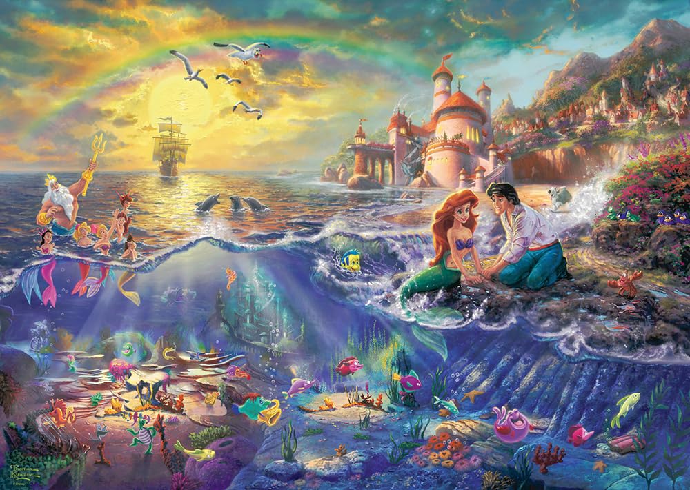 Schmidt Thomas Kinkade Little Mermaid 1000pc puzzle visuals for family puzzling evenings