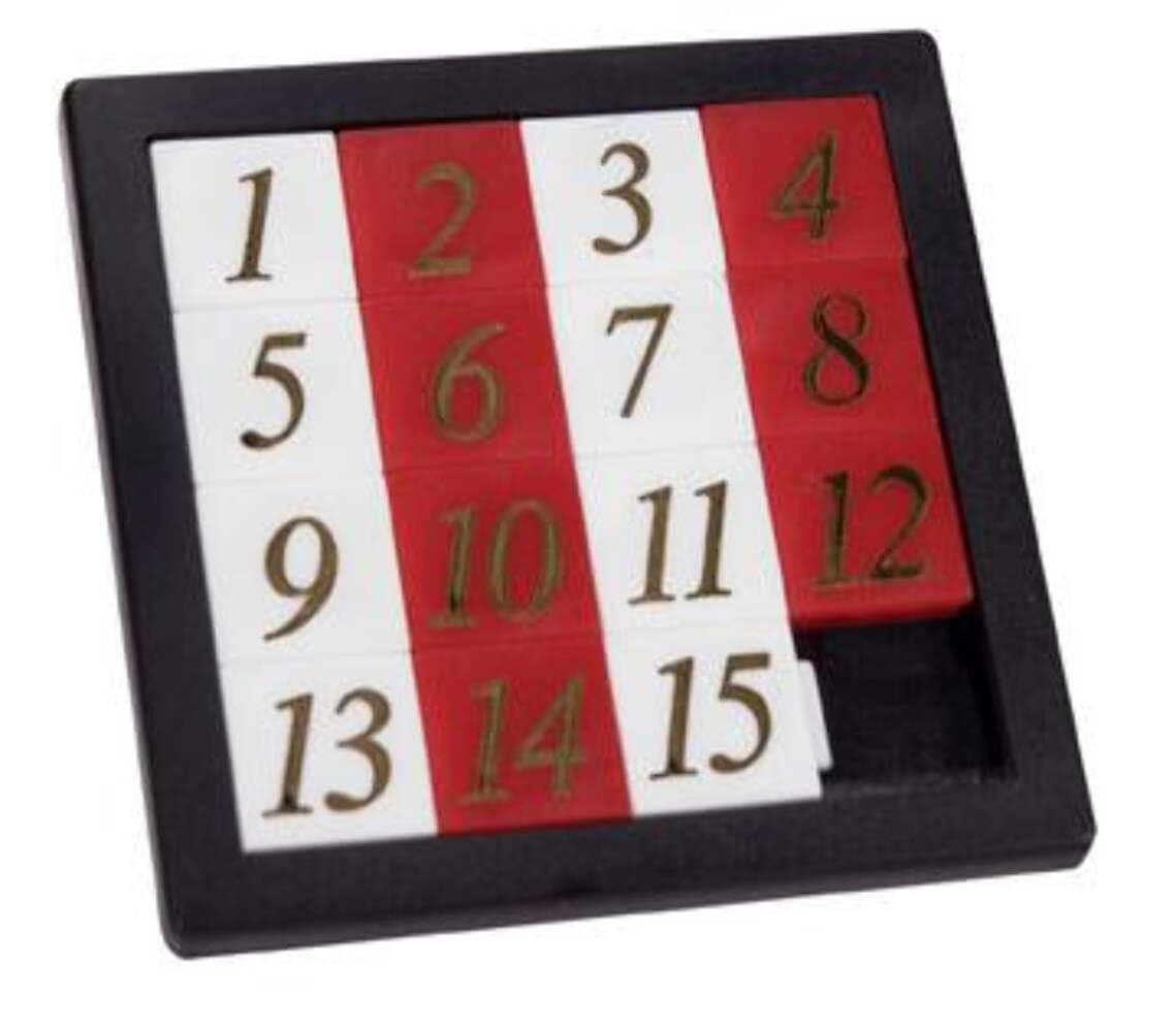 Schylling 15 Puzzle with a clear carrying case for portable brain-teasing fun
