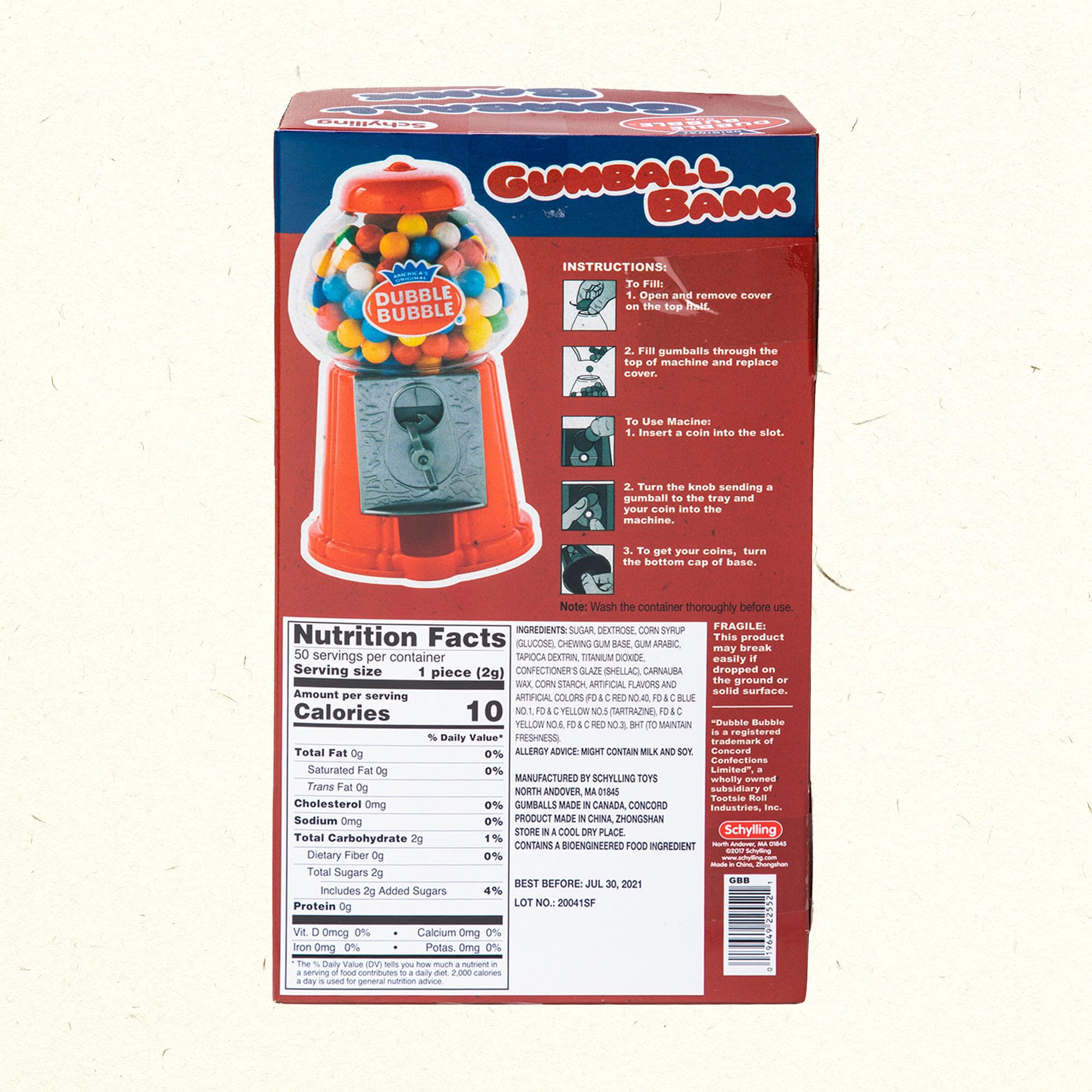 Schylling classic red gumball bank with logo, ideal for playful saving