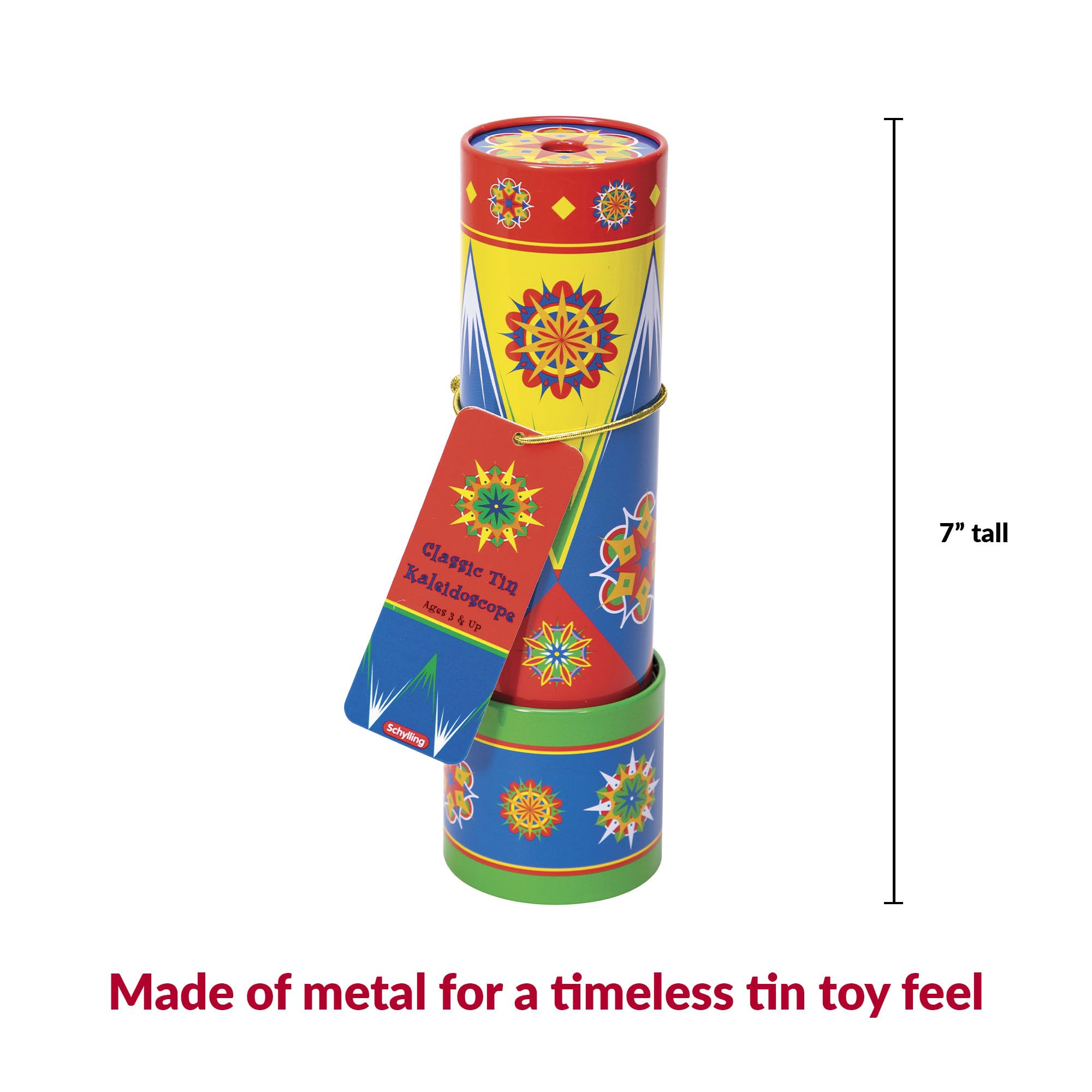 Schylling Classic Tin Kaleidoscope metal construction for durable play