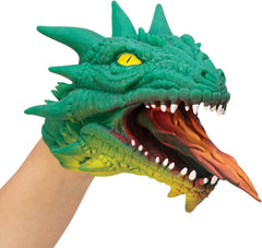 Schylling Dragon Hand Puppet on stage invites interactive storytelling and performances.