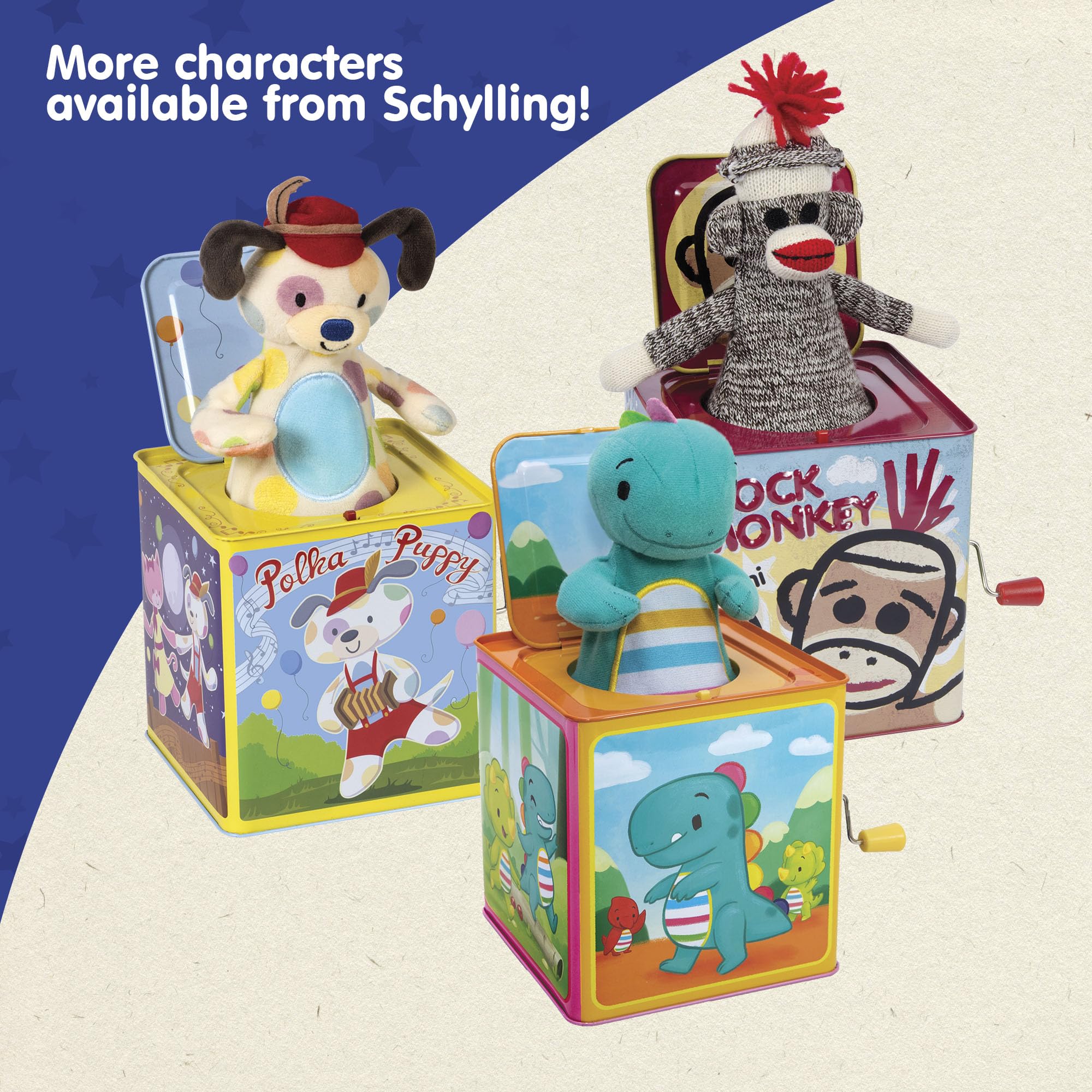 Schylling Jester Box measures 5.5 inches tall for small hands.