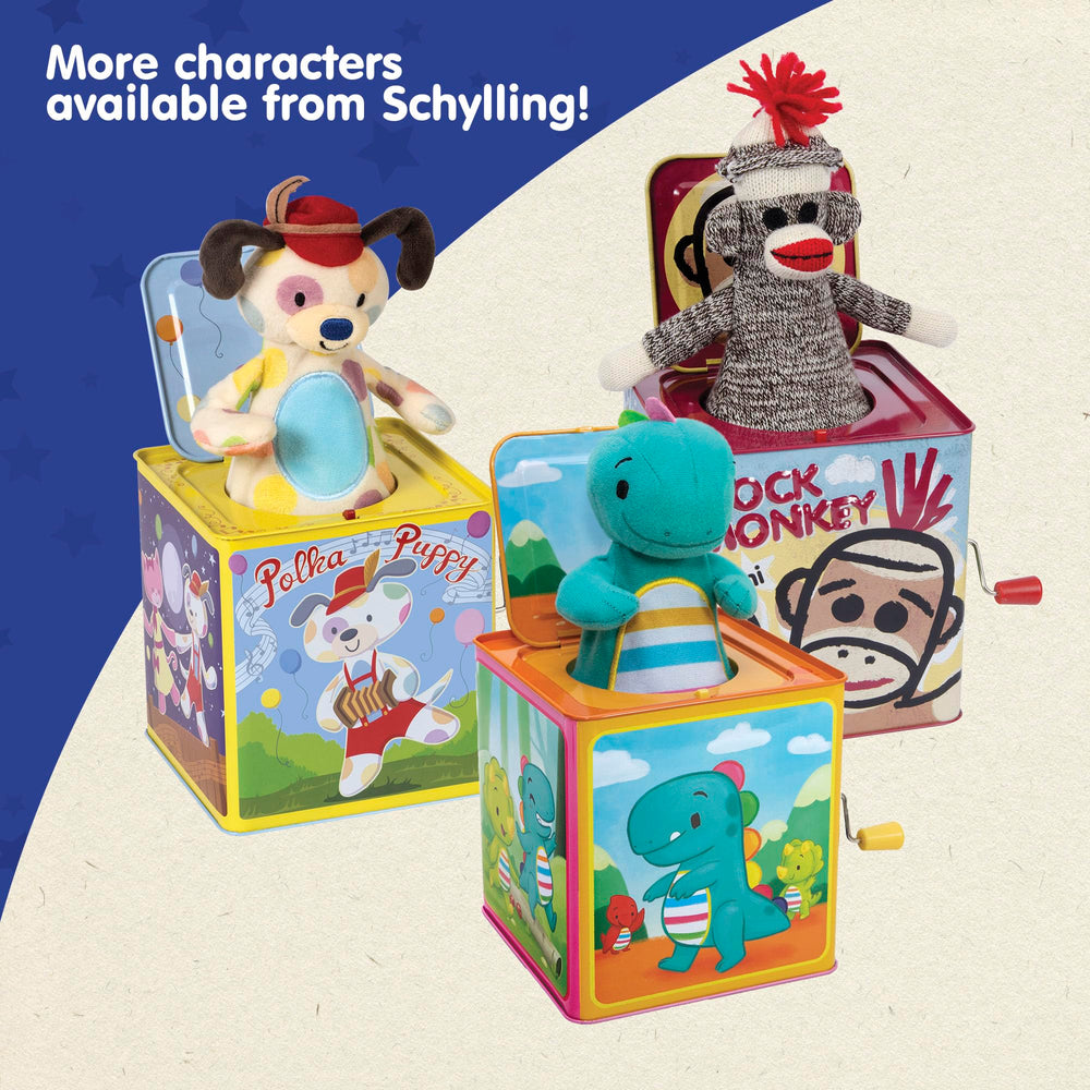 Schylling Jester Box measures 5.5 inches tall for small hands.