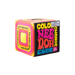 Schylling Nee Doh color change cube squeezed showing color shift for calm focus