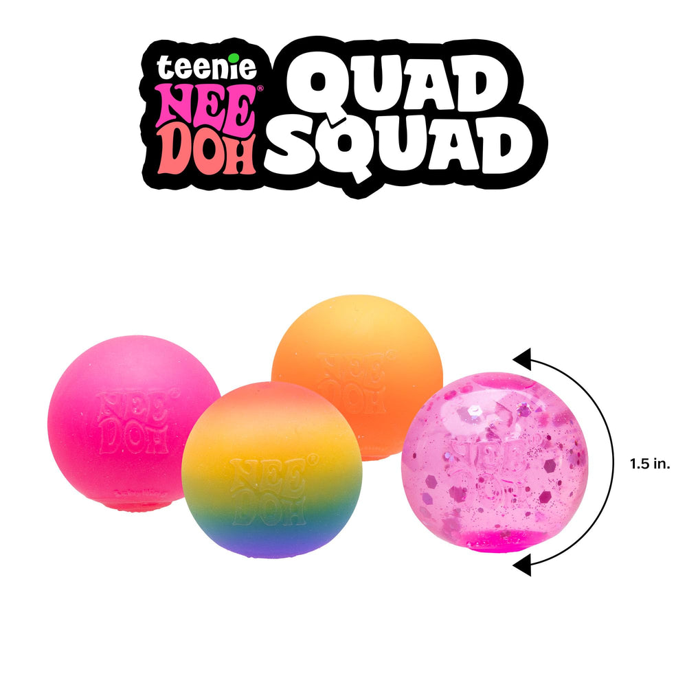 Schylling NeeDoh Teenie Quad Close-up reveals soft squish for calm, focused moments.