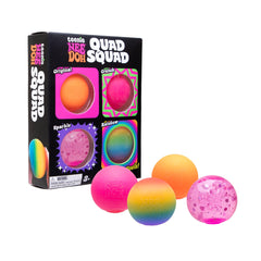 Schylling NeeDoh Teenie Quad original ball in bold colors for tactile relief and portable fun.