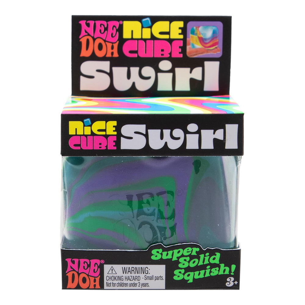 Schylling NeeDoh Nice Cube Swirl close up swirl encouraging fidget use
