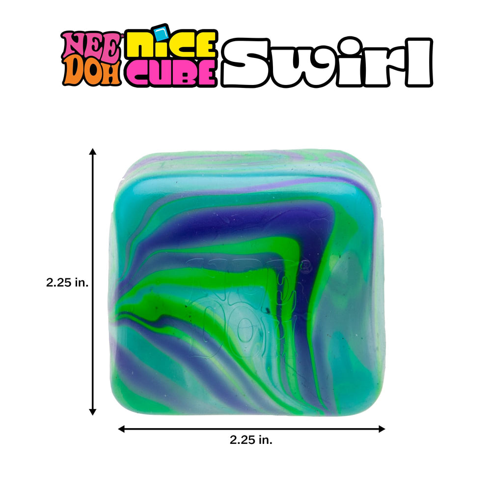 Schylling NeeDoh Nice Cube Swirl 2.25 inch size fits small hands