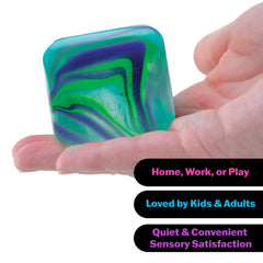 Schylling NeeDoh Nice Cube Swirl single cube per pack for compact fun